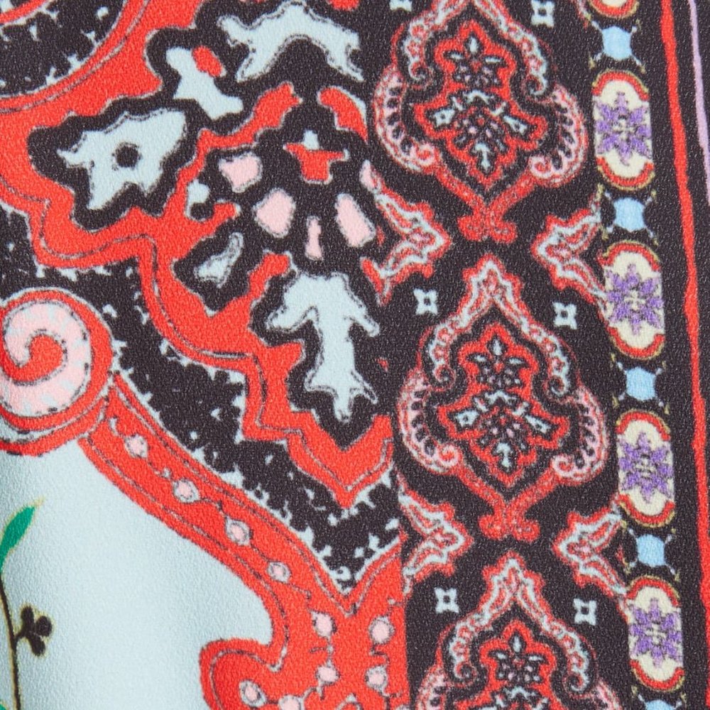 Alice +Olivia Audrie Pleat Floral Blue Jumpsuit. - Picture 3 of 10